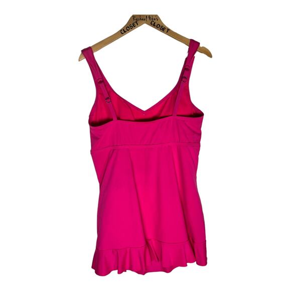 Kenneth Cole Reaction Bright Pink 1X large One Piece Swimsuit - Picture 4 of 4